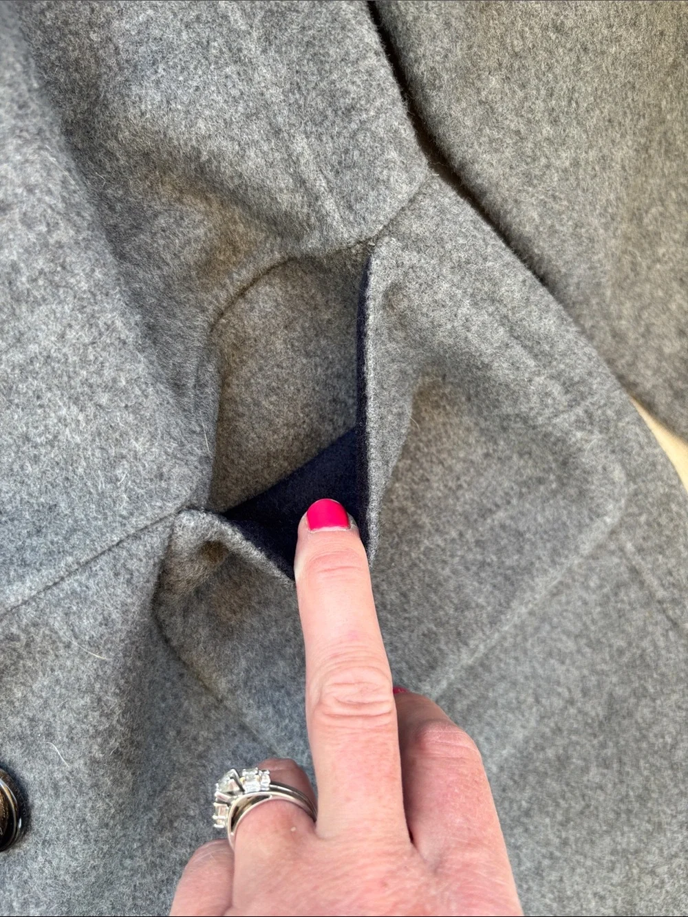 Massimo Dutti Gray Single-Breasted Wool Coat